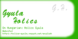 gyula holics business card